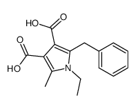 2-benzyl-1-ethyl-5-methyl-pyrrole-3,4-dicarboxylic acid Structure