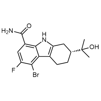 (2R)-5-溴-6-氟-2-(2-羟基丙烷-2-基)-2,3,4,9-四氢-1H-咔唑-8-羧酰胺结构式