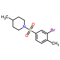 1-[(3-Bromo-4-methylphenyl)sulfonyl]-4-methylpiperidine structure
