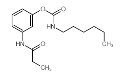 Carbamic acid, hexyl-,3-[(1-oxopropyl)amino]phenyl ester (9CI) Structure