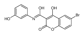 6-Bromo-4-hydroxy-3-((m-hydroxyphenyl)carbamoyl)coumarin结构式