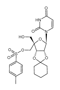 2',3'-O-cyclohexylidene-4'-(p-toluenesulfonyloxymethyl)uridine结构式