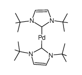 bis(1,3-bis-tert-butyl-imidazol-2-ylidene)palladium(0)结构式