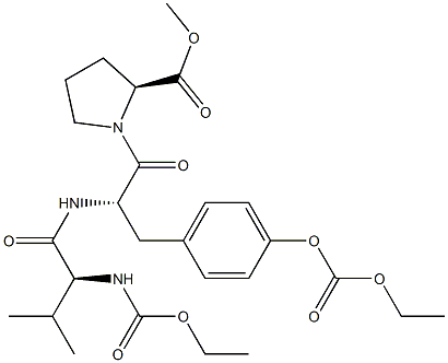 N-Ethoxycarbonyl-L-Val-O-ethoxycarbonyl-L-Tyr-L-Pro-OMe结构式