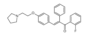 2-Fluoro-α-phenyl-4'-[2-(1-pyrrolidinyl)ethoxy]chalcone结构式