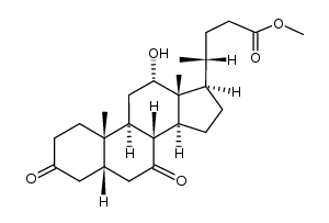 methyl 12α-hydroxy-3,7-dioxo-5β-cholan-24-oate结构式