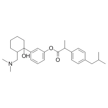 Benzeneacetic acid, α-methyl-4-(2-methylpropyl)-, 3-[2-[(dimethylamino)methyl]-1-hydroxycyclohexyl]phenyl ester Structure