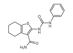 2-(3-phenyl-ureido)-4,5,6,7-tetrahydro-benzo[b]thiophene-3-carboxylic acid amide结构式