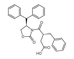 (R)-4-((R)-4-benzhydryl-2-oxooxazolidin-3-yl)-3-benzyl-4-oxobutanoic acid Structure