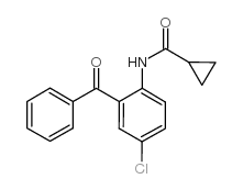 2-cyclopropyl formamidoimidazole-5-chloro benzophenone structure