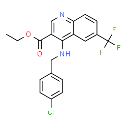 Ethyl 4-[(4-chlorobenzyl)amino]-6-(trifluoromethyl)-3-quinolinecarboxylate结构式