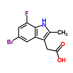 (5-Bromo-7-fluoro-2-methyl-1H-indol-3-yl)acetic acid Structure