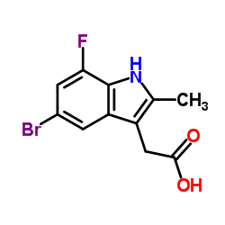 (5-Bromo-7-fluoro-2-methyl-1H-indol-3-yl)acetic acid picture