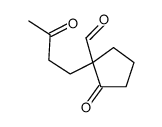 2-oxo-1-(3-oxobutyl)cyclopentane-1-carbaldehyde结构式