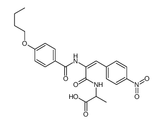 2-[[2-[(4-butoxybenzoyl)amino]-3-(4-nitrophenyl)prop-2-enoyl]amino]propanoic acid结构式