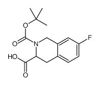 7-Fluoro-2-{[(2-methyl-2-propanyl)oxy]carbonyl}-1,2,3,4-tetrahydr o-3-isoquinolinecarboxylic acid Structure