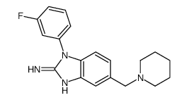 1-(3-氟苯基)-5-[(哌啶-1-基)甲基]-1H-苯并咪唑-2-胺结构式