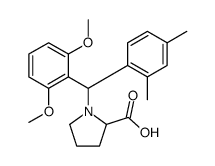 1-[(2,6-dimethoxyphenyl)-(2,4-dimethylphenyl)methyl]pyrrolidine-2-carboxylic acid结构式
