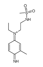 Ethyl-[4-imino-3-methyl-cyclohexa-2,5-dien-(Z)-ylidene]-(2-methanesulfonylamino-ethyl)-ammonium Structure