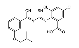 3,5-DICHLORO-2-[[[[3-(2-METHYLPROPOXY)BENZOYL]AMINO]THIOXOMETHYL]AMINO]-BENZOIC ACID结构式