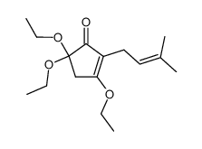 3,5,5-triethoxy-2-(3-methylbut-2-en-1-yl)cyclopent-2-en-1-one结构式
