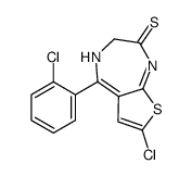 7-chloro-5-(2-chlorophenyl)-1,3-dihydro-2H-thieno-(2,3-e)-(1,4)-diazepine-2-thione structure