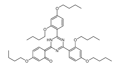 6-[4,6-bis(2,4-dibutoxyphenyl)-1H-1,3,5-triazin-2-ylidene]-3-butoxycyclohexa-2,4-dien-1-one结构式