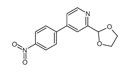 2-(1,3-dioxolan-2-yl)-4-(4-nitrophenyl)pyridine结构式