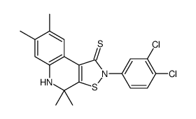 2-(3,4-dichlorophenyl)-4,4,7,8-tetramethyl-5H-[1,2]thiazolo[5,4-c]quinoline-1-thione结构式