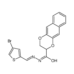N-[(Z)-(4-bromothiophen-2-yl)methylideneamino]-2,3-dihydrobenzo[g][1,4]benzodioxine-3-carboxamide结构式