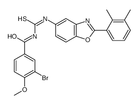 Benzamide, 3-bromo-N-[[[2-(2,3-dimethylphenyl)-5-benzoxazolyl]amino]thioxomethyl]-4-methoxy- (9CI) structure