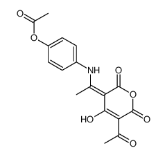 Acetic acid 4-{1-[5-acetyl-4-hydroxy-2,6-dioxo-6H-pyran-(3Z)-ylidene]-ethylamino}-phenyl ester Structure