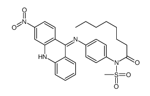 N-methylsulfonyl-N-[4-[(3-nitroacridin-9-yl)amino]phenyl]octanamide结构式