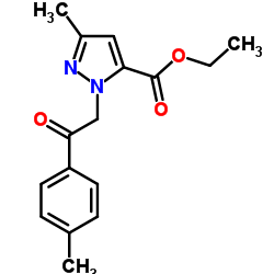 Ethyl 3-methyl-1-[2-(4-methylphenyl)-2-oxoethyl]-1H-pyrazole-5-carboxylate结构式