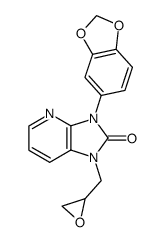 3-benzo[1,3]dioxol-5-yl-1-oxiranylmethyl-1,3-dihydro-imidazo[4,5-b]pyridin-2-one结构式