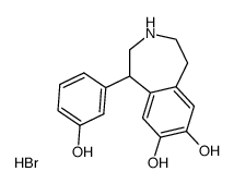 7,8-dihydroxy-1-(3-hydroxyphenyl)-2,3,4,5-tetrahydro-1H-3-benzazepine hydrobromide结构式