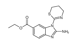 2-Amino-3-(5,6-dihydro-4H-[1,3]thiazin-2-yl)-3H-benzoimidazole-5-carboxylic acid ethyl ester结构式