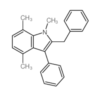 2-benzyl-1,4,7-trimethyl-3-phenyl-indole结构式