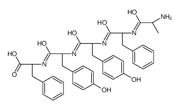 (2R)-2-[[(2R)-2-[[(2R)-2-[[(2R)-2-[[(2R)-2-aminopropanoyl]amino]-3-phenylpropanoyl]amino]-3-(4-hydroxyphenyl)propanoyl]amino]-3-(4-hydroxyphenyl)propanoyl]amino]-3-phenylpropanoic acid Structure