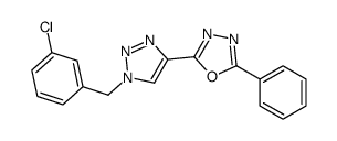 2-[1-[(3-chlorophenyl)methyl]triazol-4-yl]-5-phenyl-1,3,4-oxadiazole Structure