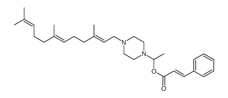 3-Phenylpropenoic acid 2-[4-(3,7,11-trimethyl-2,6,10-dodecatrienyl)-1-piperazinyl]ethyl ester结构式