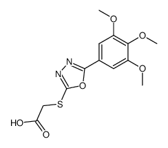 [5-(3,4,5-trimethoxy-phenyl)-[1,3,4]oxadiazol-2-ylsulfanyl]-acetic acid结构式