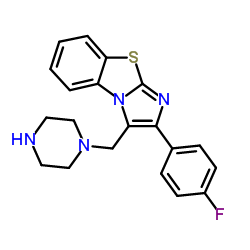2-(4-FLUORO-PHENYL)-3-PIPERAZIN-1-YLMETHYL-BENZO-[D]IMIDAZO[2,1-B]THIAZOLE结构式
