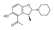 trans-4-acetyl-5-hydroxy-3-methyl-2-piperidino-2,3-dihydrobenzo[b]furan结构式