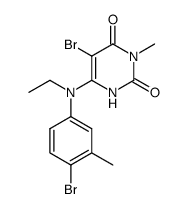 5-bromo-6-((4-bromo-3-methylphenyl)(ethyl)amino)-3-methylpyrimidine-2,4(1H,3H)-dione结构式