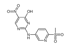 2-[(6-methylsulfonylpyridin-3-yl)amino]-5-nitro-1H-pyrimidin-6-one结构式