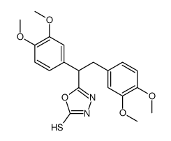 5-[1,2-bis(3,4-dimethoxyphenyl)ethyl]-3H-1,3,4-oxadiazole-2-thione Structure