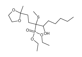 diethyl (4-hydroxy-1-(2-methyl-1,3-dioxolan-2-yl)-3-(methylthio)nonan-3-yl)phosphonate结构式
