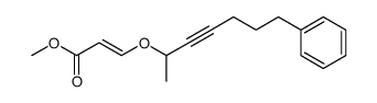 methyl (E)-3-((7-phenylhept-3-yn-2-yl)oxy)acrylate结构式