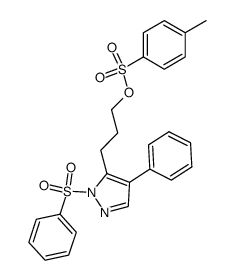 3-(4-phenyl-1-(phenylsulfonyl)-1H-pyrazol-5-yl)propyl 4-methylbenzenesulfonate Structure